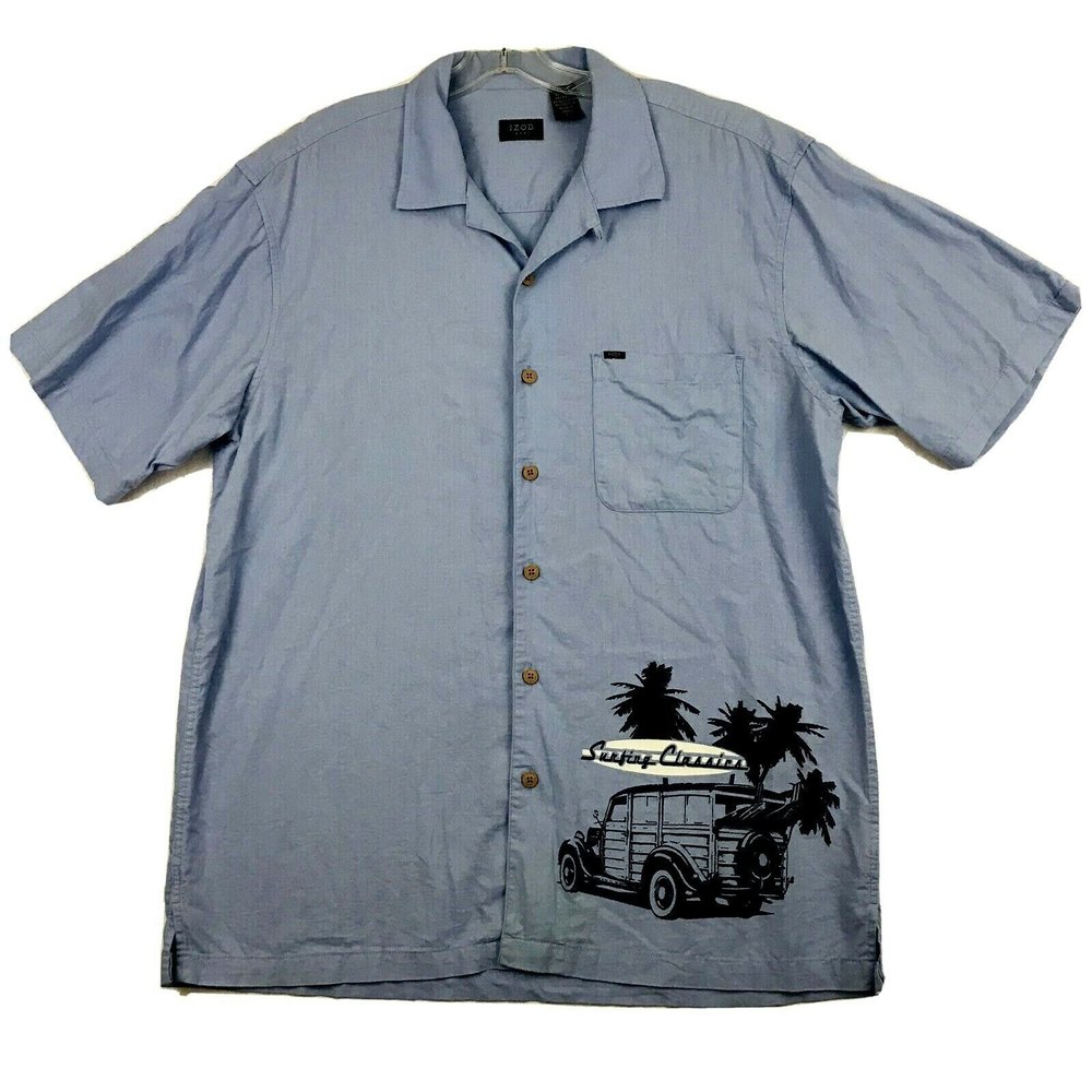 IZOD Jeans Mens Linen Shirt